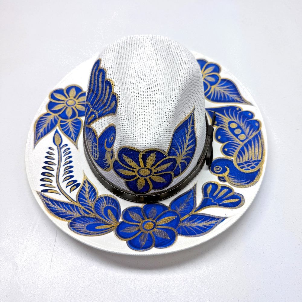 Mexican Artisinal Handpainted Straw Hat